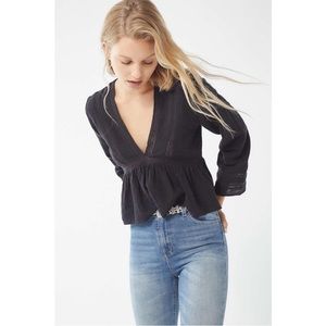 Urban Outfitters Isabella Embroidered Lace Crop Top